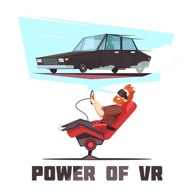 VR 자동차 운전 시뮬레이터 만화
