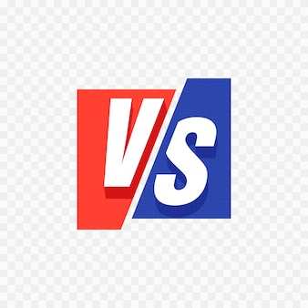 Vs versus синий и красный комический дизайн. векторная иллюстрация.