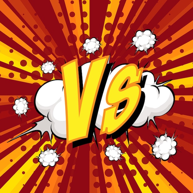 Free vector vs wording comic speech bubble on burst