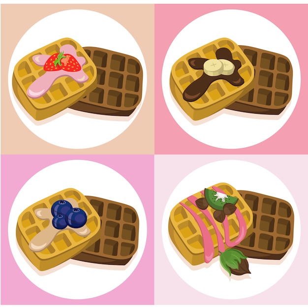 Free vector waffle design collection