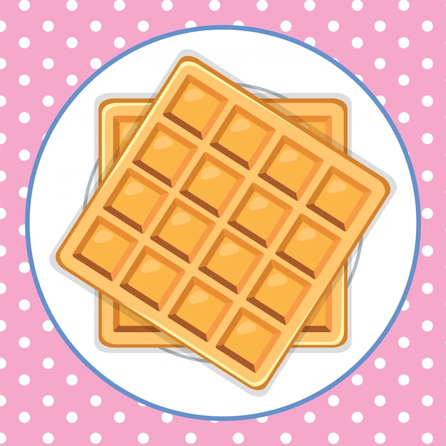 Free vector a waffle dish cute background