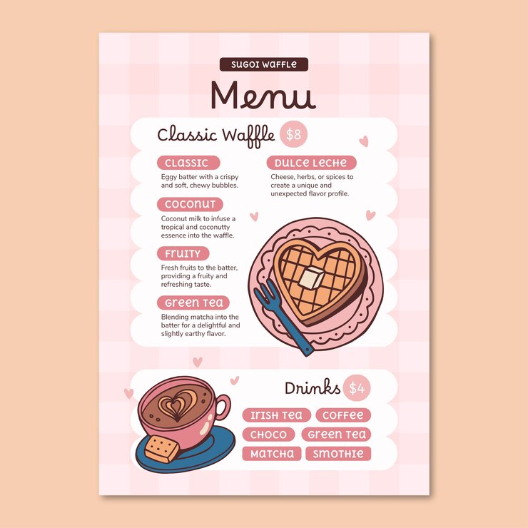 Free Vector waffle menu template design