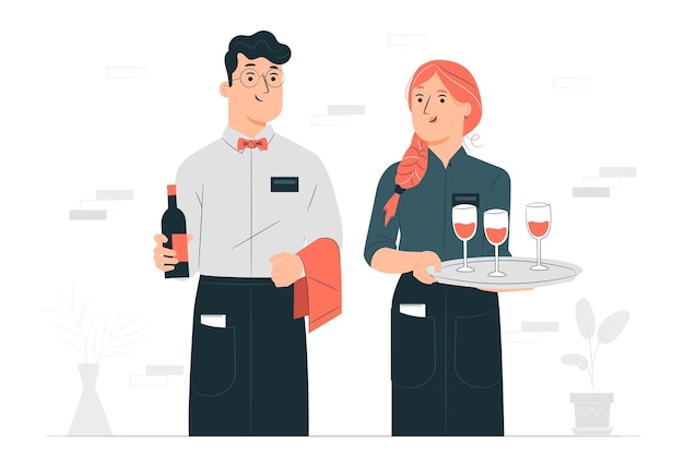 Waiters concept illustration