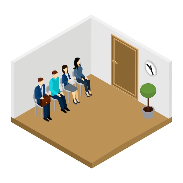 Free vector waiting for interview illustration