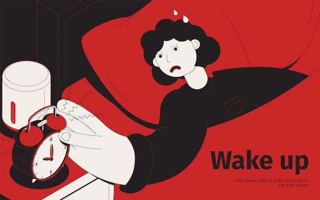 Wake up alarm illustration