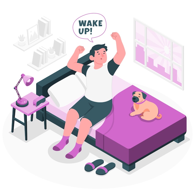Free Vector waking up concept illustration