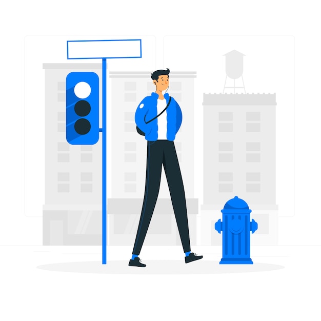 Free vector walk in the city illustration concept