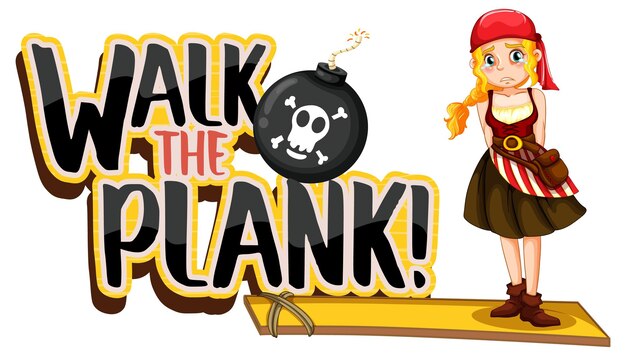 Прогулка по доске с логотипом и мультипликационным персонажем девушки-пирата