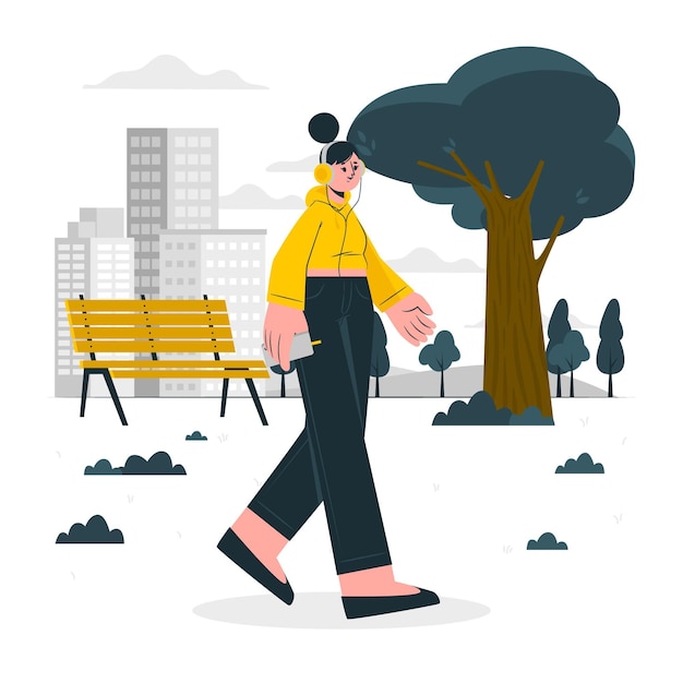 Free vector walking around concept illustration