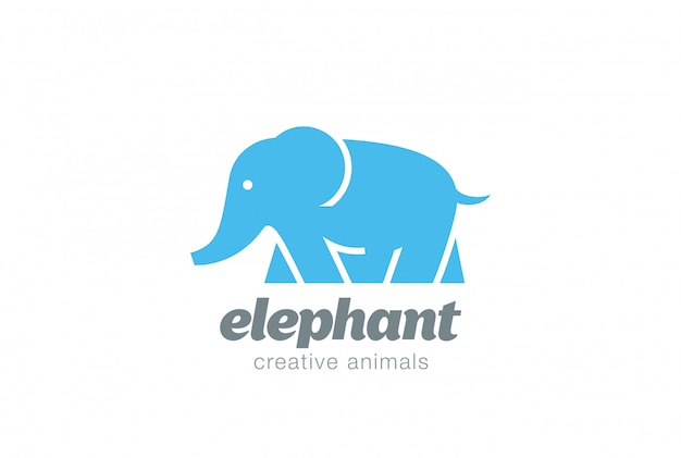 Бесплатное векторное изображение Ходячий слон логотип вектор значок