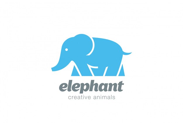 Walking Elephant Logo vector icon