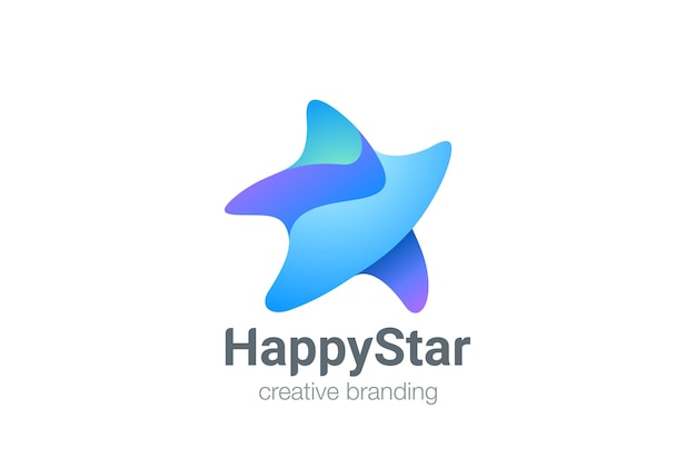 Walking Star Logo Success Geometric Friendly design. Favorite Winner Award Logotype