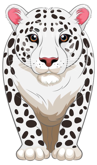 Free vector walking white tiger cartoon