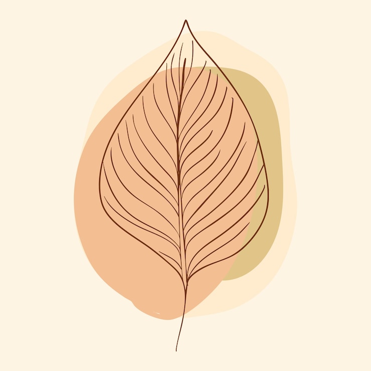 Free Vector wall art with hand drawn scandi style leaf design