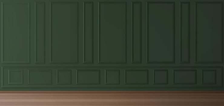 Free Vector wall in luxury victorian style empty room interior