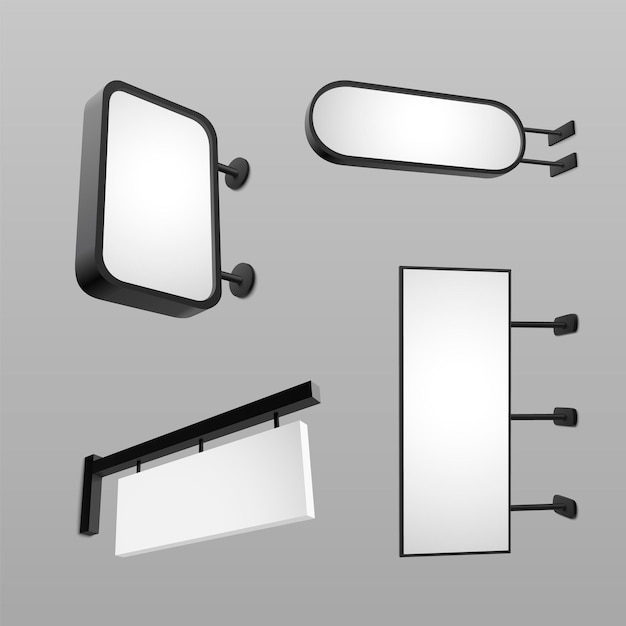 Wall mounted signage mockup set