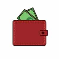 Free vector wallet money element illustration