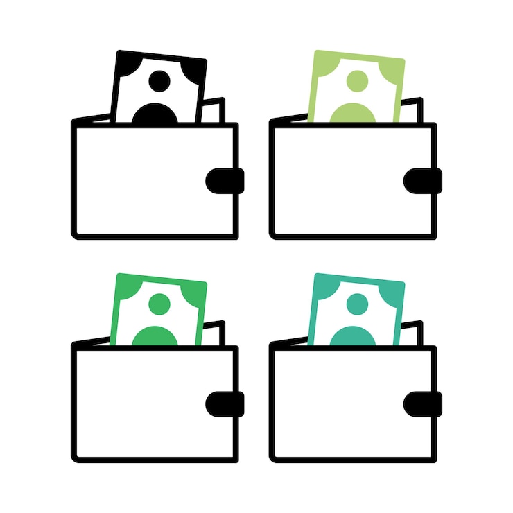Free Vector wallet multiple colours