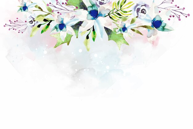 Wallpaper design with watercolor flowers