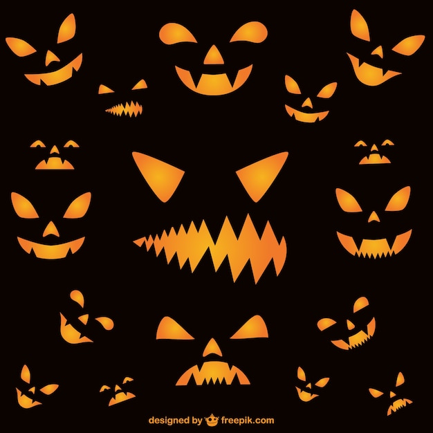 Free vector wallpaper of halloween horror faces