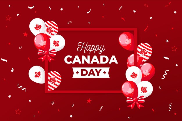 Wallpaper with balloons for canada day