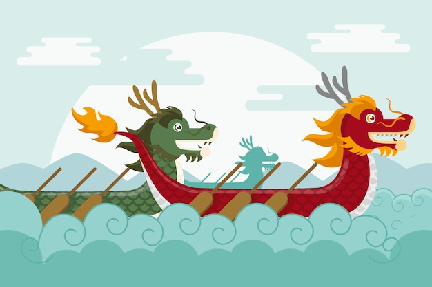 Free vector wallpaper with dragon boat