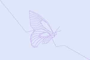 Free vector wallpaper with linear flat butterfly outline