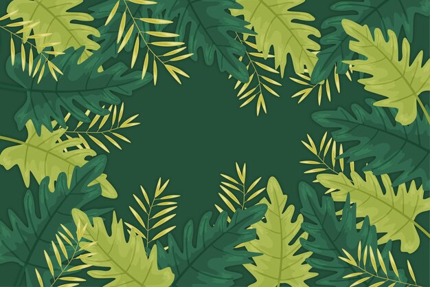 Wallpaper with tropical leaves