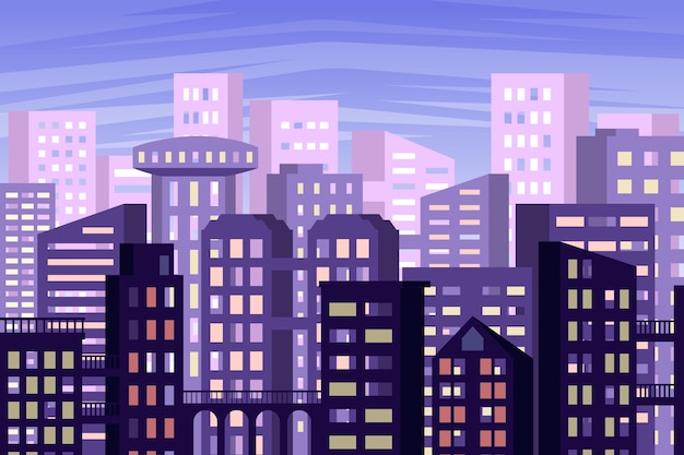 Free vector wallpaper with urban city design
