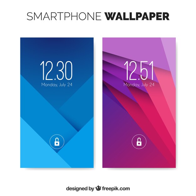 Wallpapers set of geometric shapes for mobile