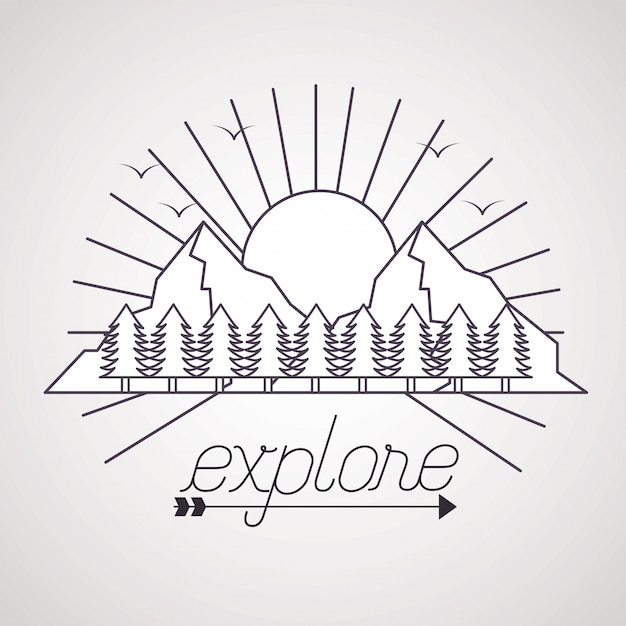 Free vector wanderlust explore adventure landscape