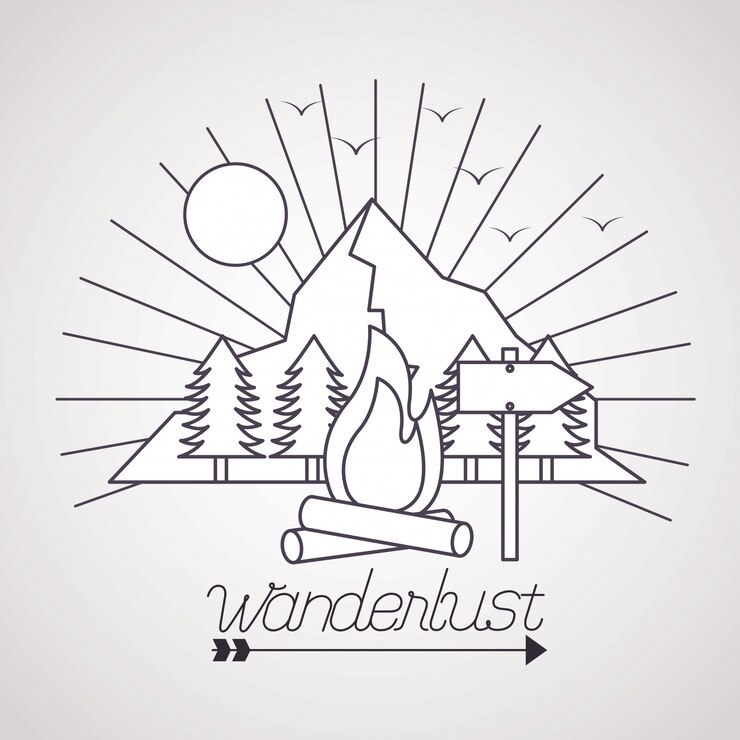 Free Vector wanderlust explore adventure landscape