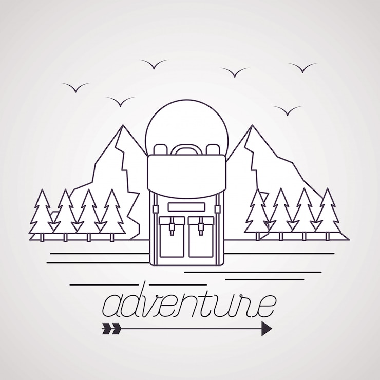 Free Vector wanderlust explore adventure landscape