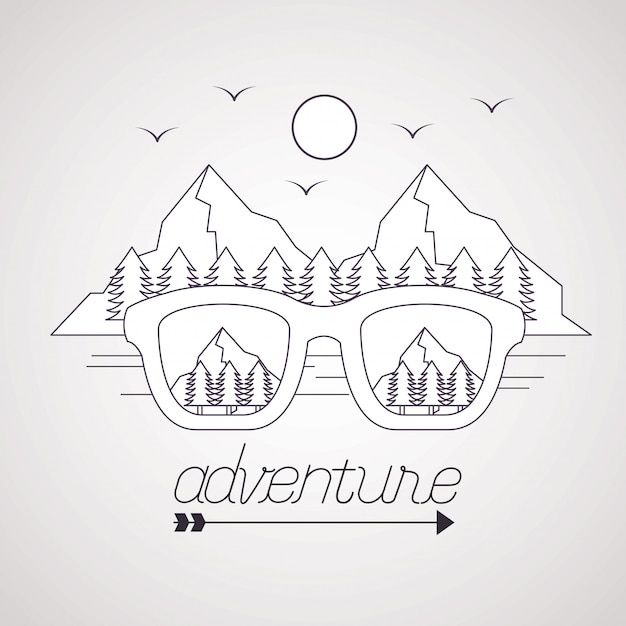 Free vector wanderlust explore adventure landscape