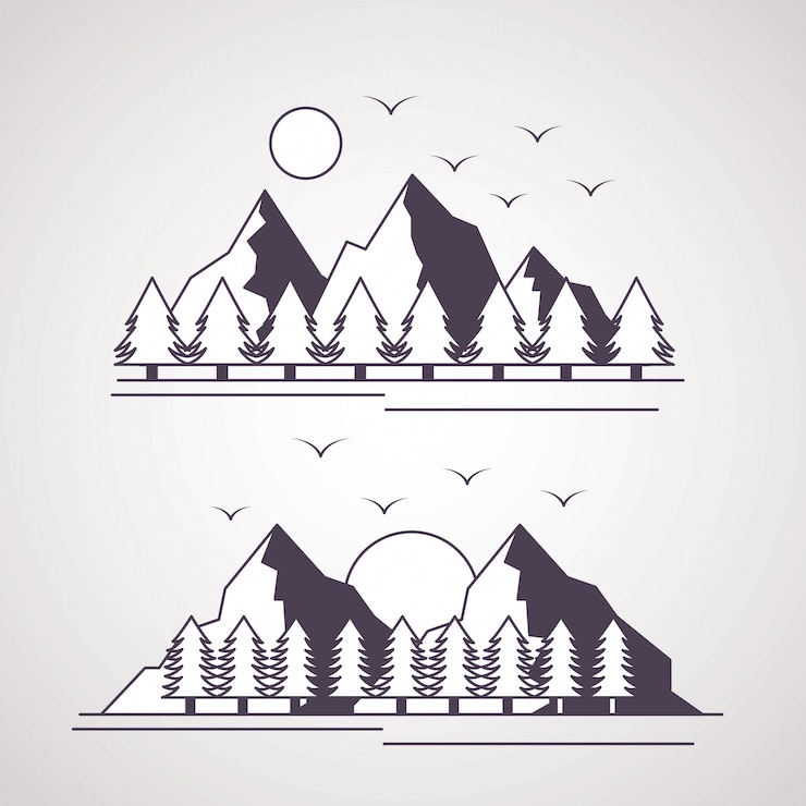Free Vector wanderlust explore adventure landscape