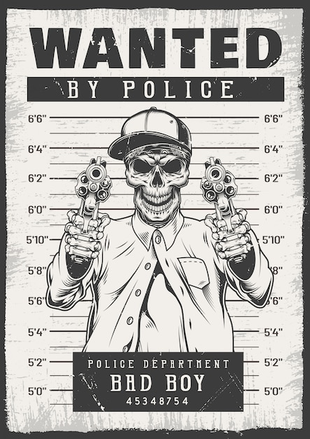 Free vector wanted modern poster