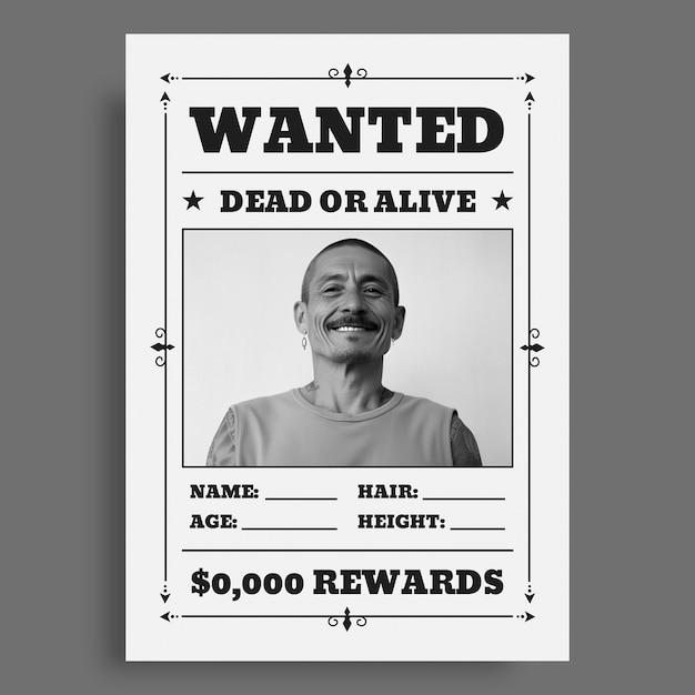 Wanted poster template design