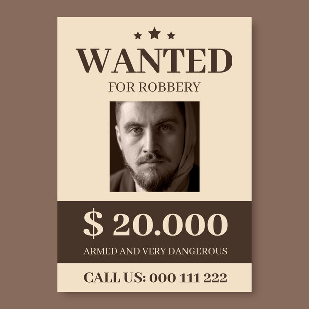 Wanted  poster template design