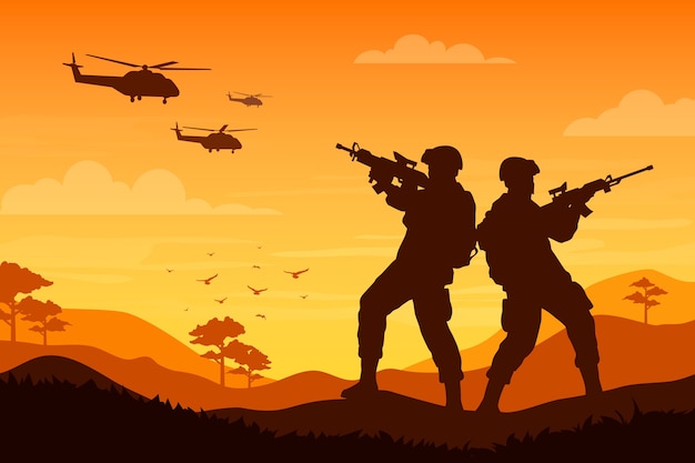 Free vector war hand drawn soldier background