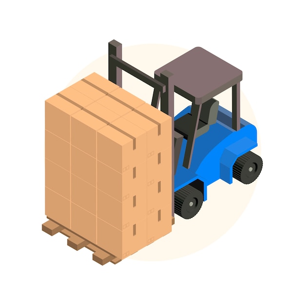 Warehouse forklift isolated on background