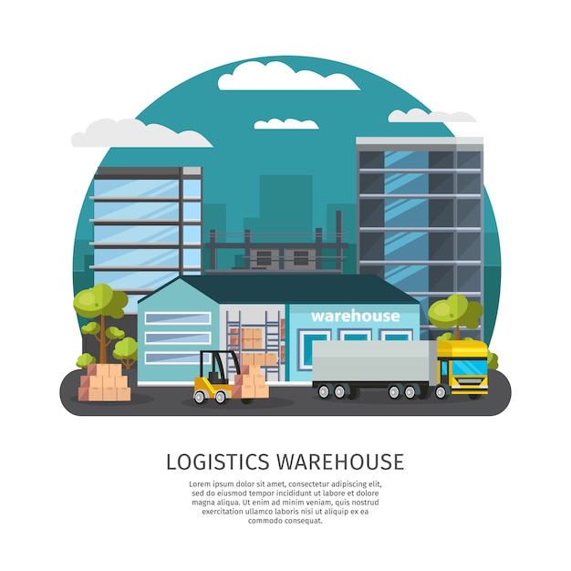 Free vector warehouse logistics design