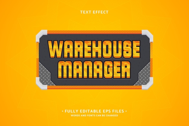 Free vector warehouse manager text effect