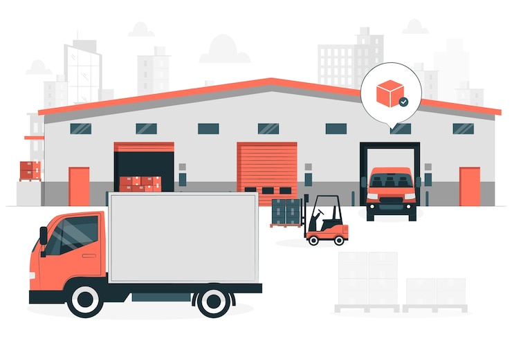 Free Vector warehouse outside concept illustration