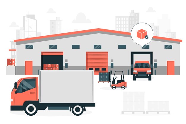 Warehouse outside concept illustration