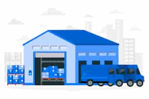 Free vector warehouse outside concept illustration