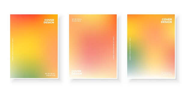 Warm color gradient cover page templates