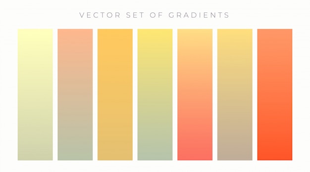 Бесплатное векторное изображение Теплые цвета живой градиент набор векторная иллюстрация
