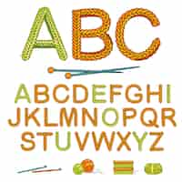 Free vector warm knitting alphabet set