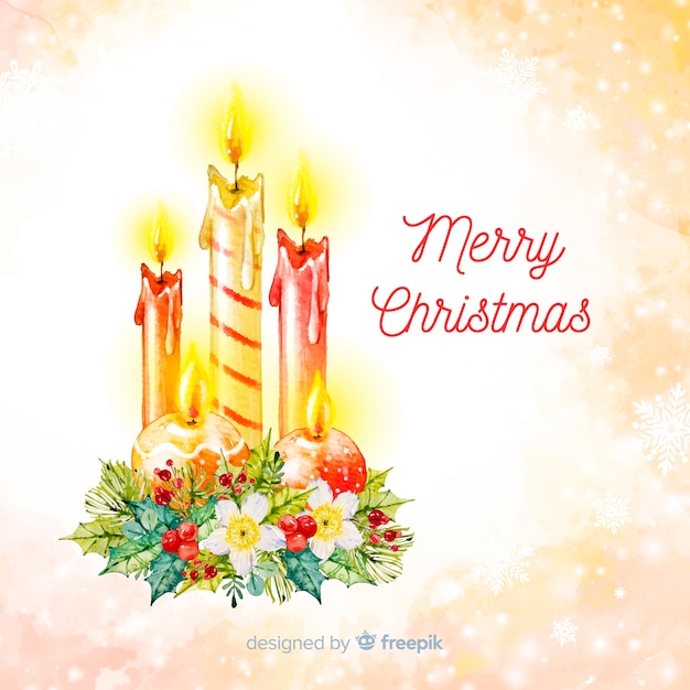 Warm tone candle christmas background