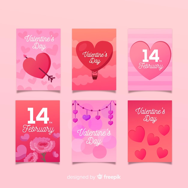 Warm tones valentine card collection